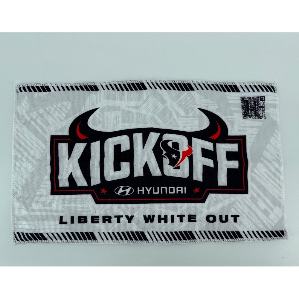 Houston Texans NFL Kickoff Liberty White Out Rally Towel Hyundai White Black Red